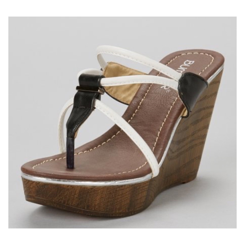 Bumper Black Perry Wedge Sandal Size 7